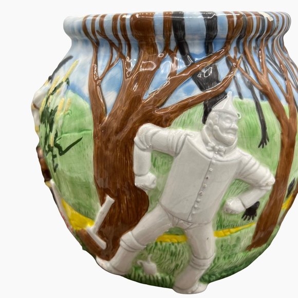 Treasure Craft Wizard of Oz Cookie Jar Only Circa 2000 3D Scarecrow Lion Tin Man - Picture 3 of 16